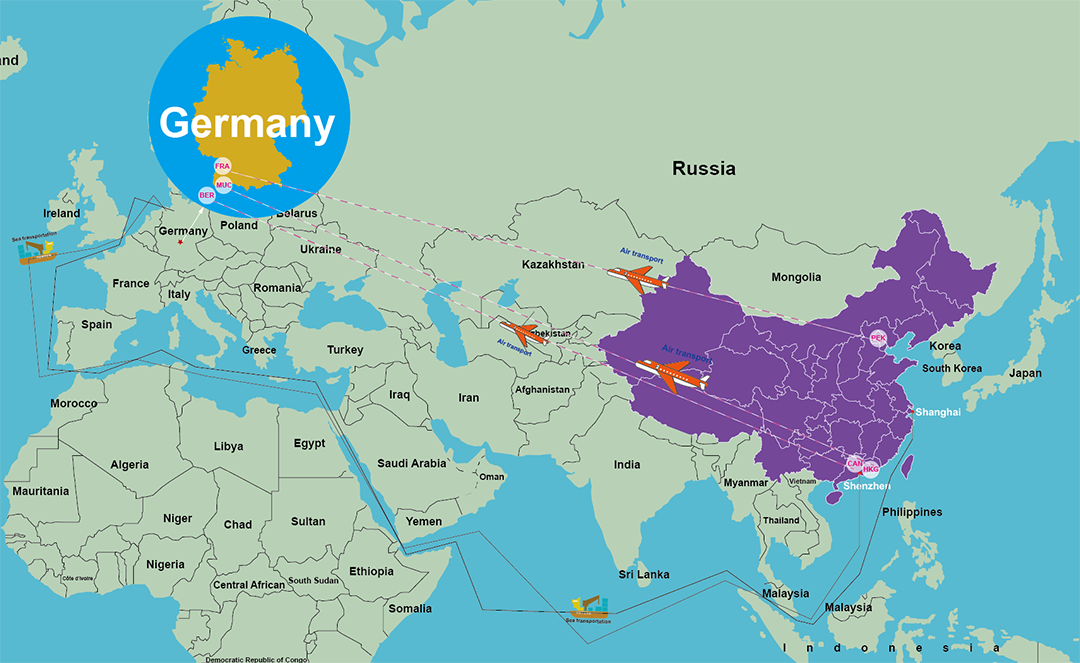 Wie viel kostet der Versand von Waren von China nach Deutschland